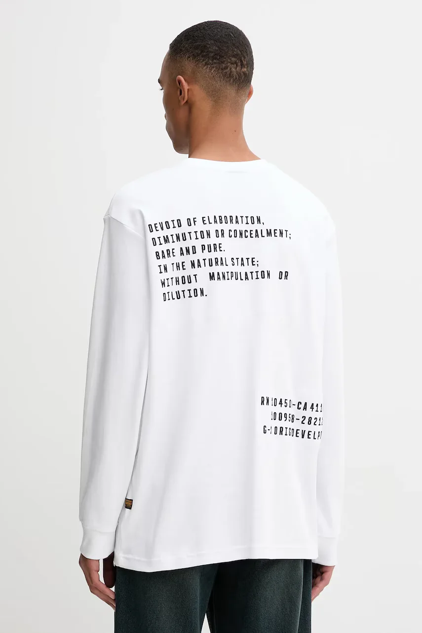 G-STAR Памучна блуза с дълги ръкави Back embro