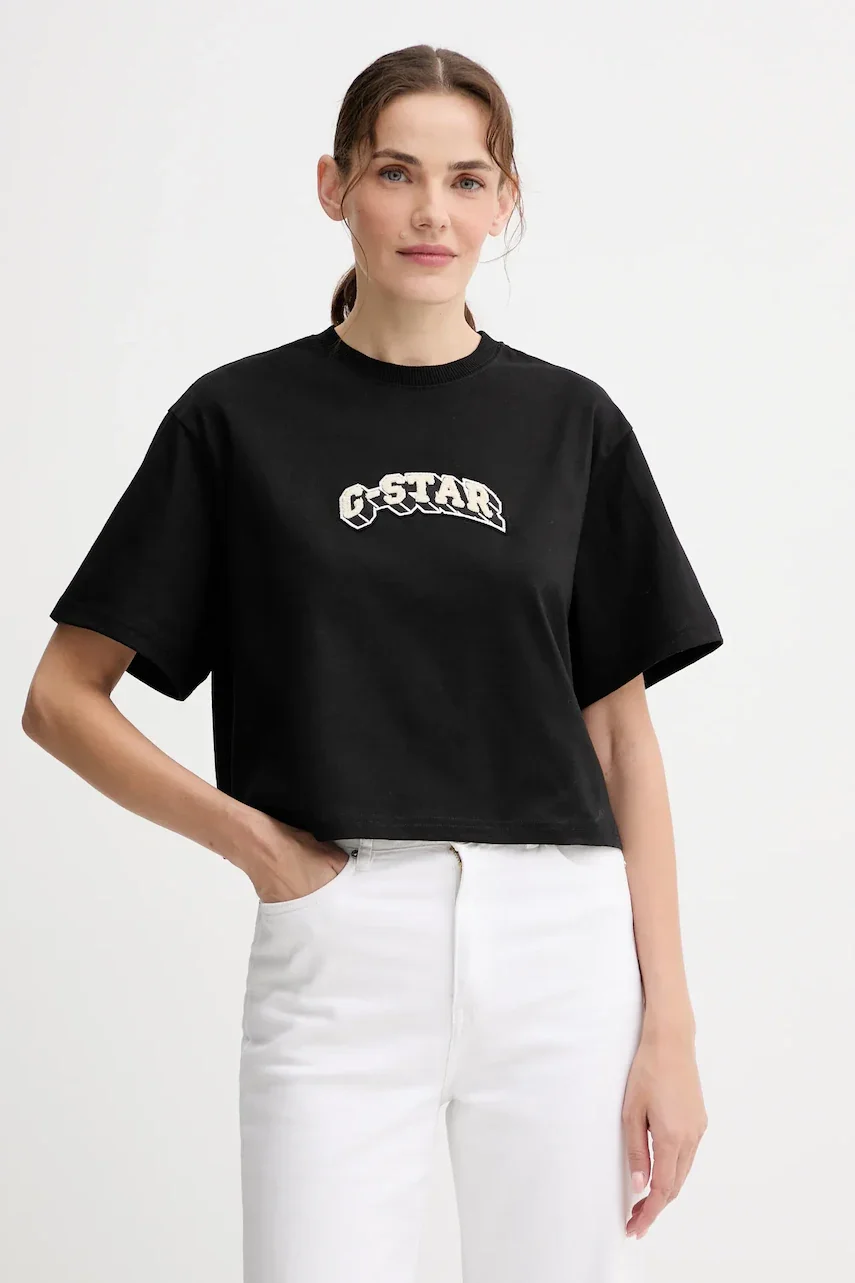 G-STAR Памучна тениска Felt logo boxy