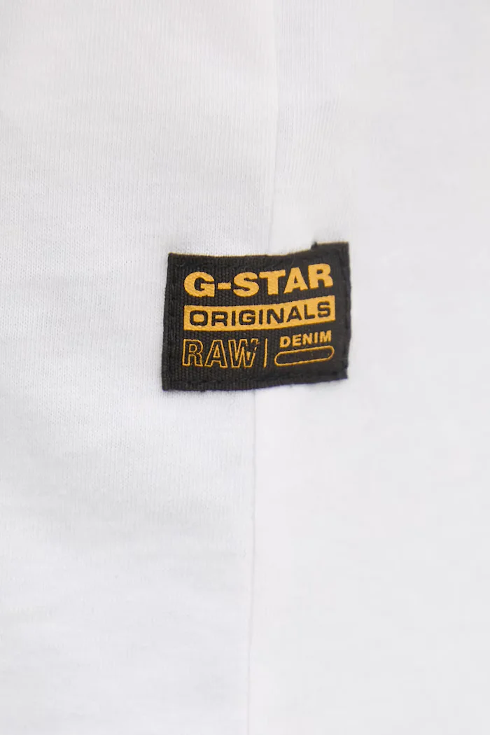 G-STAR Памучна тениска в бяло с принт D25968-C506