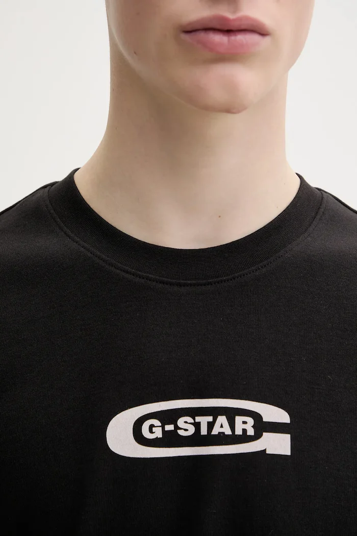 G-STAR Памучна тениска в черно с принт D25967-C812