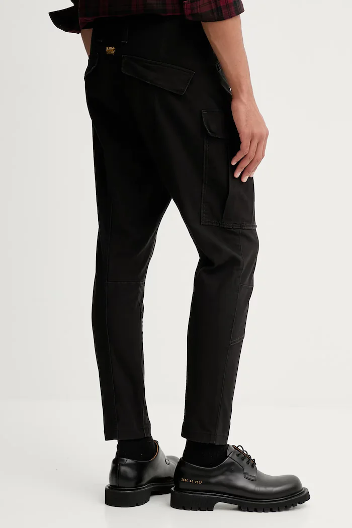 G-STAR панталон skinny мъжки от памук с еластан Zip Pkt 3D Skinny Cargo 2.0 черен D24307-E172