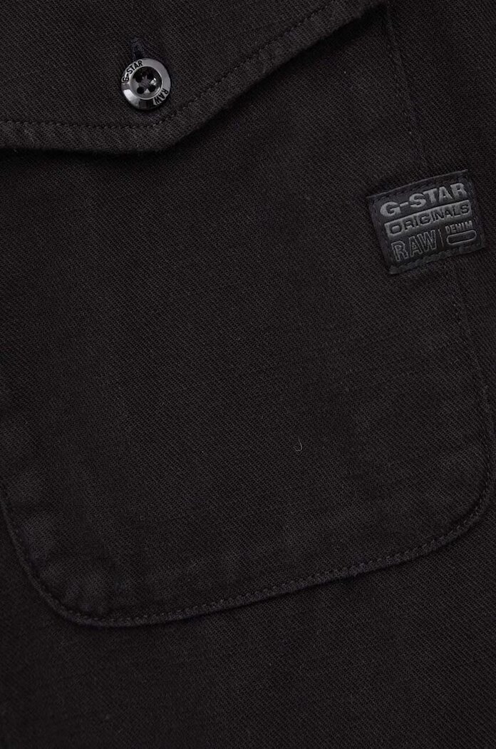 G-STAR риза мъжка от памук Marine Slim черна D24963-D454