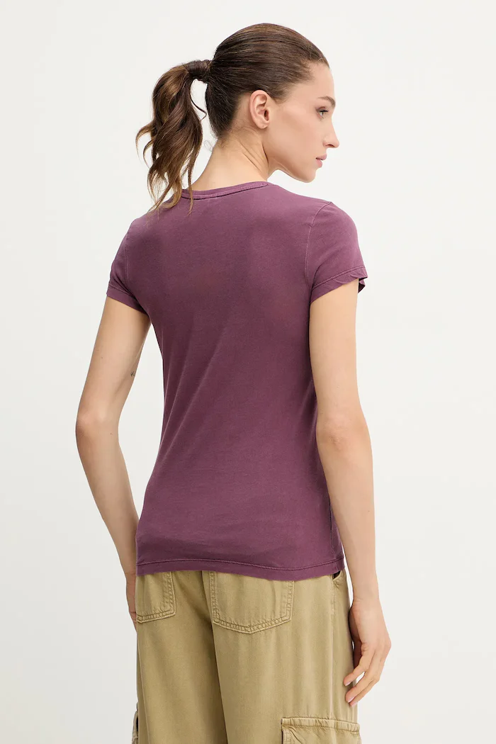 G-STAR тениска дамска от памук Overdyed eyben slim v t 2.0 бордо D24533-B059