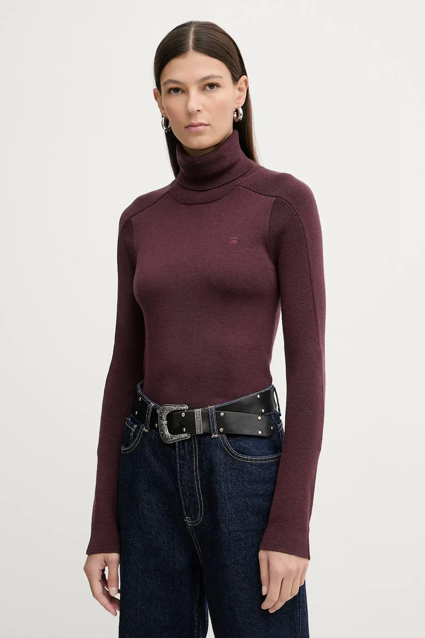 G-STAR Вълнен пуловер Core turtle slim knit