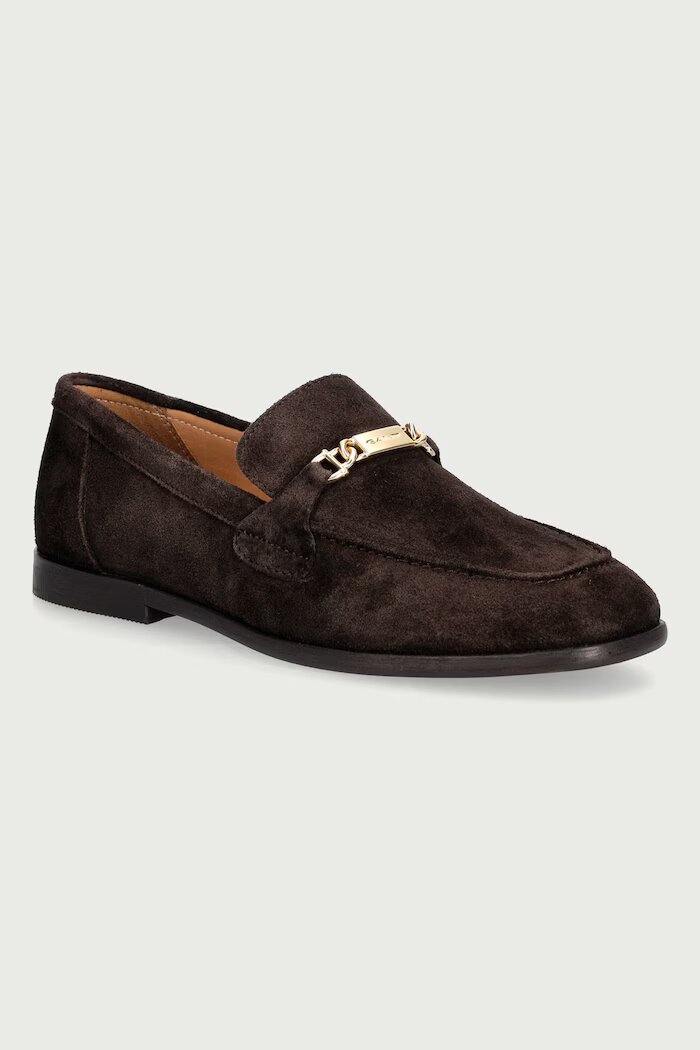 Gant мокасини дамски от велур Gimble кафяви 33573453