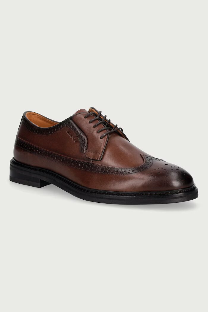 Gant половинки обувки мъжки от кожа Bidford кафяви 33631369