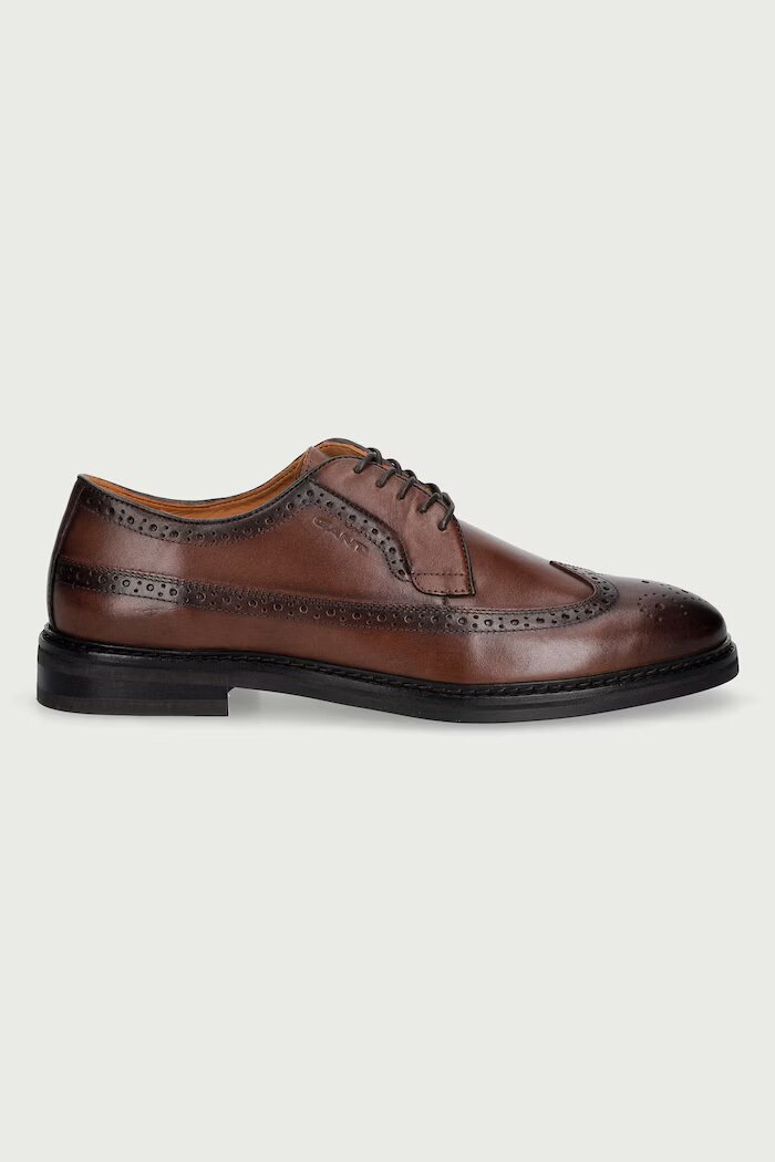 Gant половинки обувки мъжки от кожа Bidford кафяви 33631369