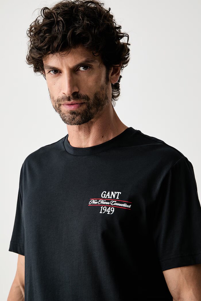 Gant тениска мъжка от памук черна 2003459