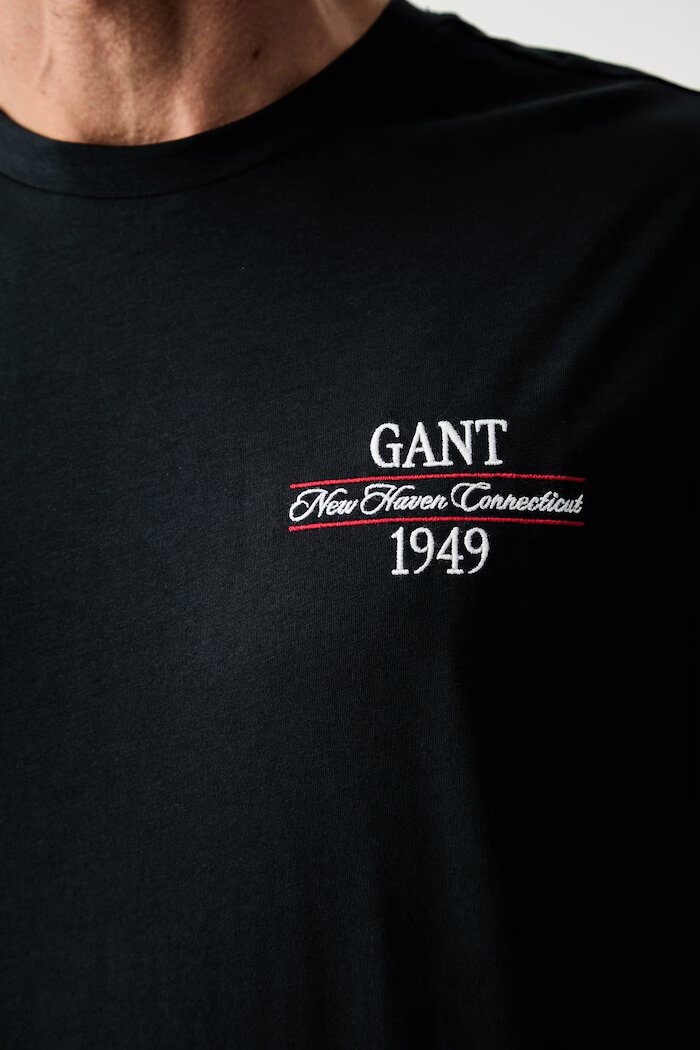 Gant тениска мъжка от памук черна 2003459