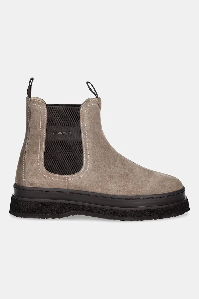 Gant Велурени боти челси Sistown в бежово с платформа 31553102