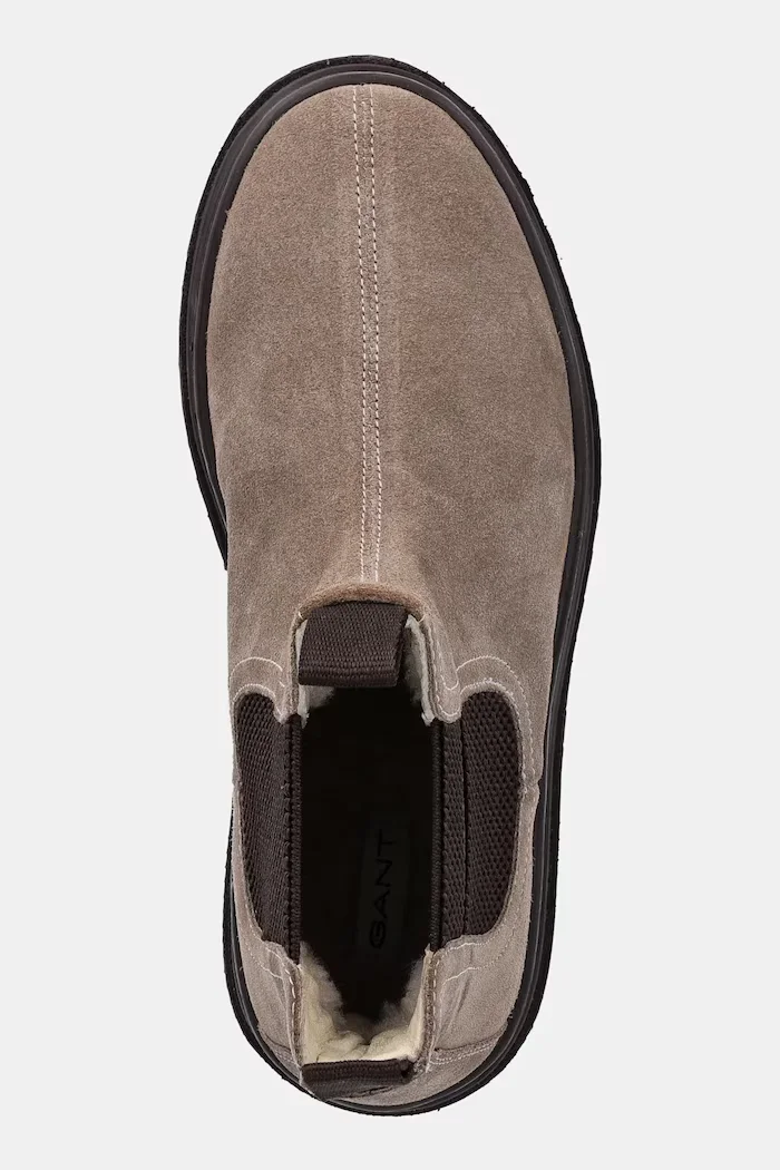 Gant Велурени боти челси Sistown в бежово с платформа 31553102