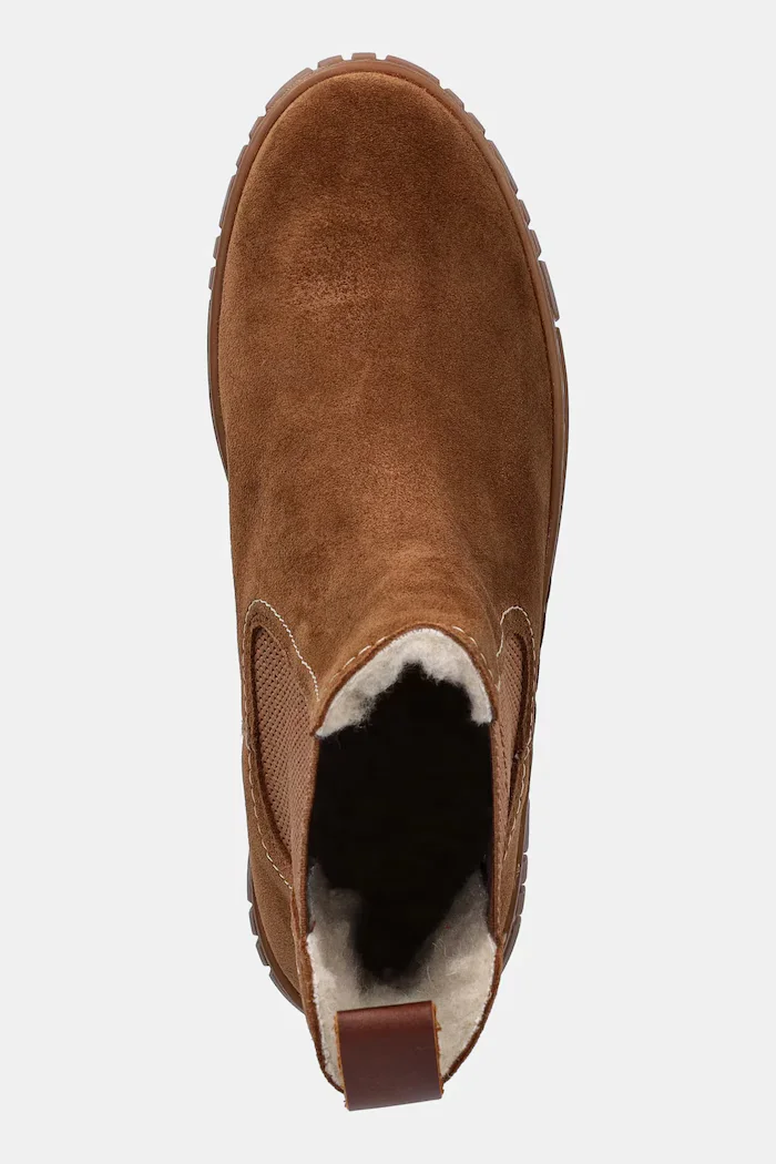 Gant Велурени боти челси Snowmont в кафяво с платформа с изолация 31553098