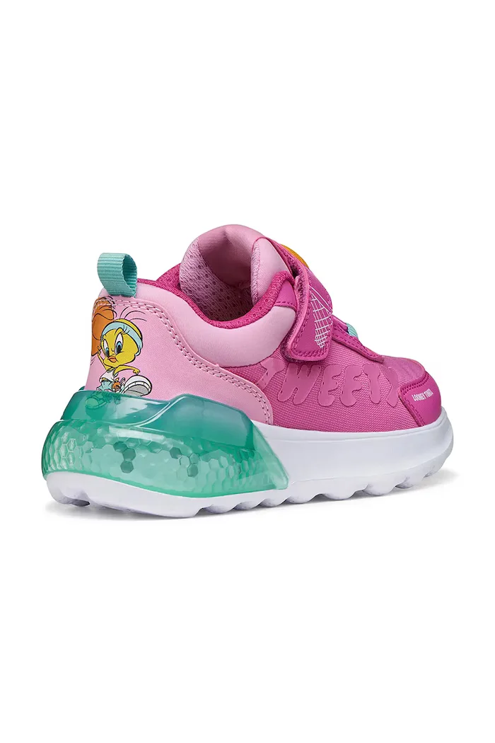 Geox Детски маратонки ACTIVART ILLUMINUS x Looney Tunes в розово J65LZA.011CE