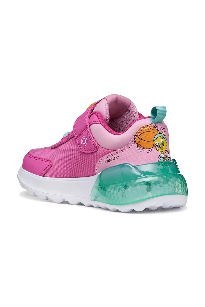 Geox Детски маратонки ACTIVART ILLUMINUS x Looney Tunes в розово J65LZA.011CE