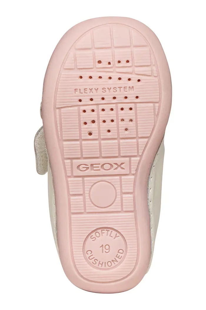 Geox Детски половинки обувки от кожа TUTIM в бяло B3540B.00085
