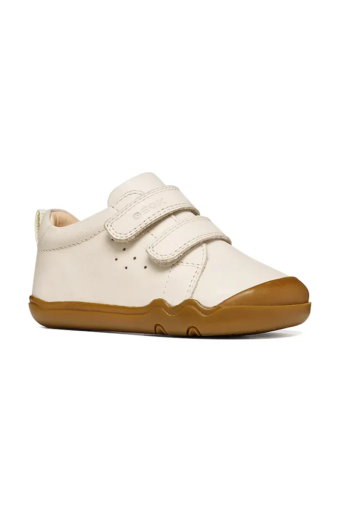 Geox маратонки за деца от кожа STEPPIEUP Barefoot бежови B4663A.000CL