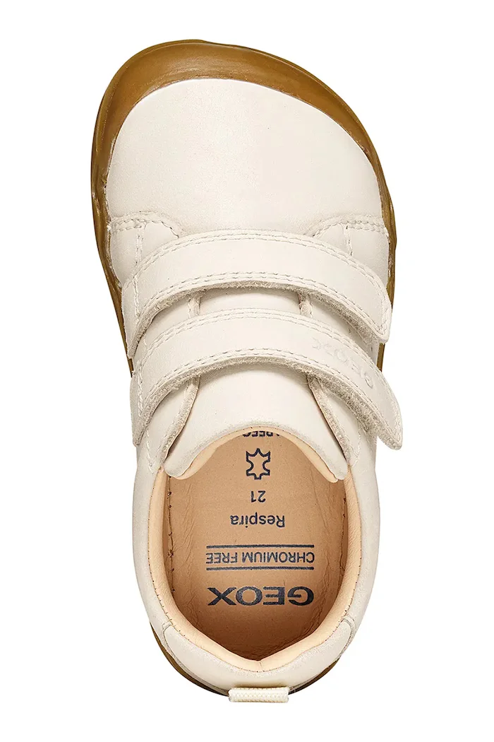 Geox маратонки за деца от кожа STEPPIEUP Barefoot бежови B4663A.000CL