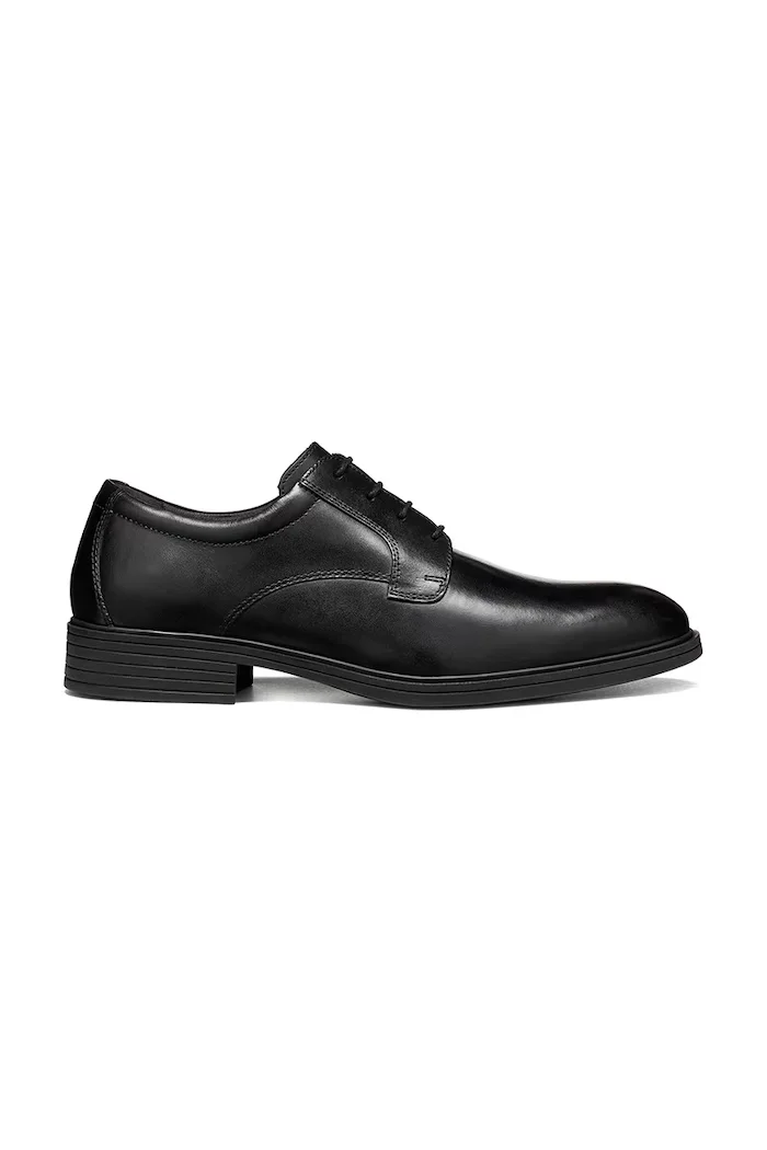 Geox обувки oxford мъжки от кожа U THORIAN черни U66NZD00043C9999