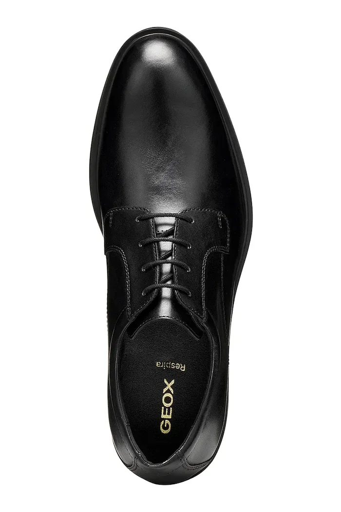 Geox обувки oxford мъжки от кожа U THORIAN черни U66NZD00043C9999
