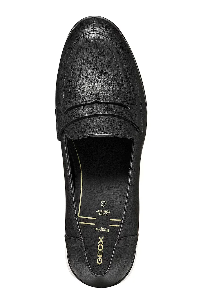 Geox обувки с дебел ток от кожа D WALK PLEASURE 55T черни D680VA000LMC9999