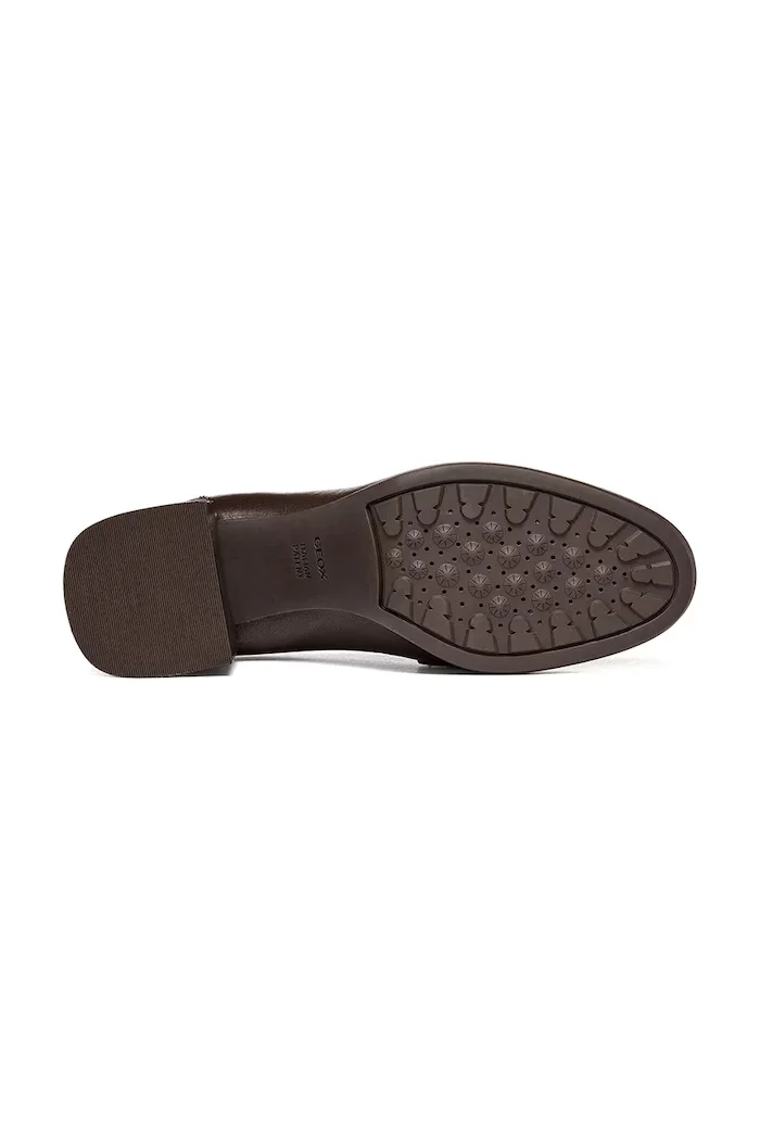 Geox обувки с дебел ток от кожа D WALK PLEASURE 55T кафяви D680VA000LMC6006