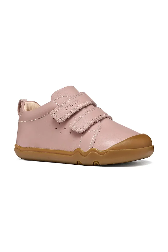 Geox половинки обувки за деца от кожа STEPPIEUP Barefoot розови B4663A.00085