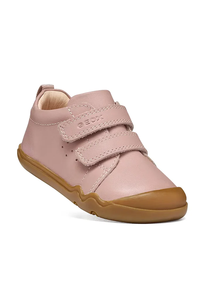 Geox половинки обувки за деца от кожа STEPPIEUP Barefoot розови B4663A.00085