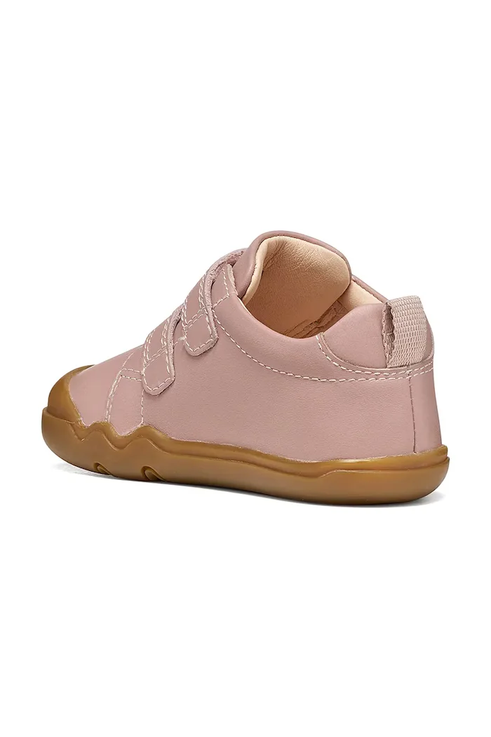 Geox половинки обувки за деца от кожа STEPPIEUP Barefoot розови B4663A.00085