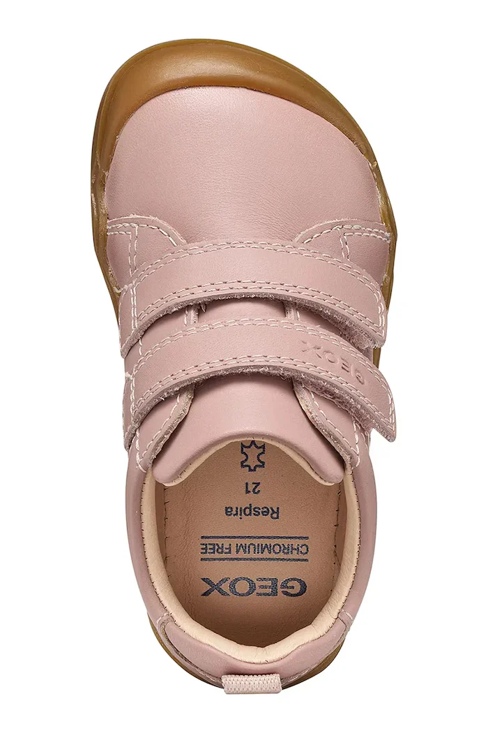 Geox половинки обувки за деца от кожа STEPPIEUP Barefoot розови B4663A.00085