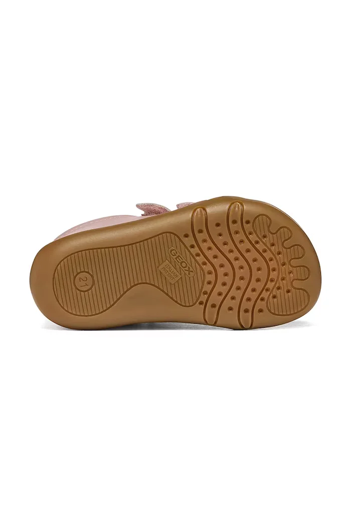 Geox половинки обувки за деца от кожа STEPPIEUP Barefoot розови B4663A.00085