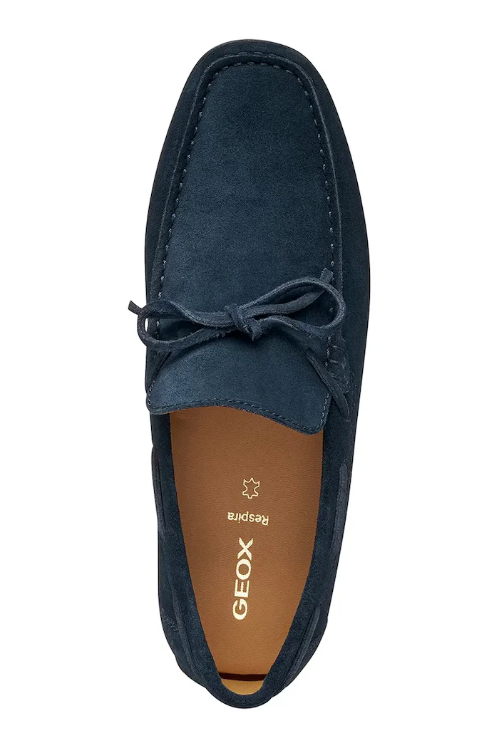 Geox Велурени мокасини U KOSMOPOLIS + GRIP мъжки в тъмносиньо U35CFA00022C4692