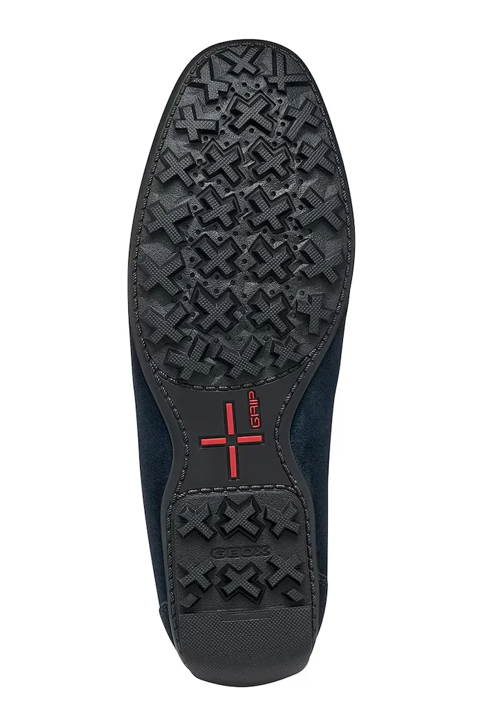 Geox Велурени мокасини U KOSMOPOLIS + GRIP мъжки в тъмносиньо U35CFA00022C4692