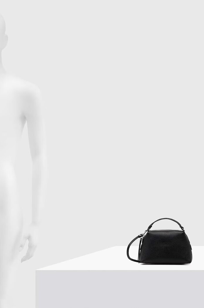 GIANNI CHIARINI чанта crossbody дамска от кожа Alifa черна BS 8145/COMM GRN
