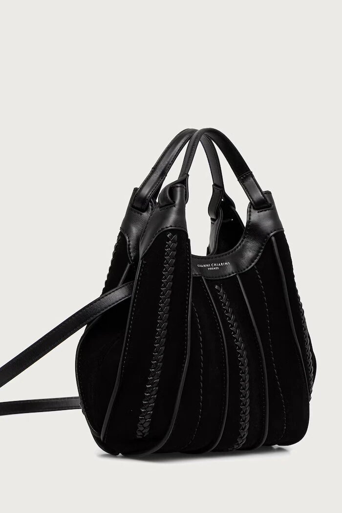 GIANNI CHIARINI чанта crossbody дамска от кожа DUA черна BS 12749/COMM CM-RALPH