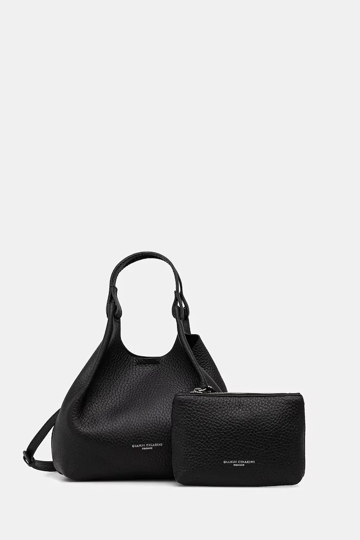 GIANNI CHIARINI чанта crossbody дамска от кожа DUA черна BS 9719 RNGDBL T.U.