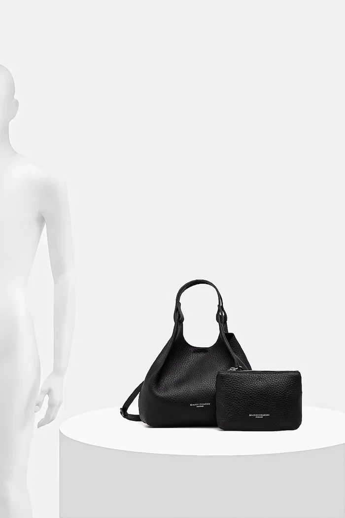 GIANNI CHIARINI чанта crossbody дамска от кожа DUA черна BS 9719 RNGDBL T.U.