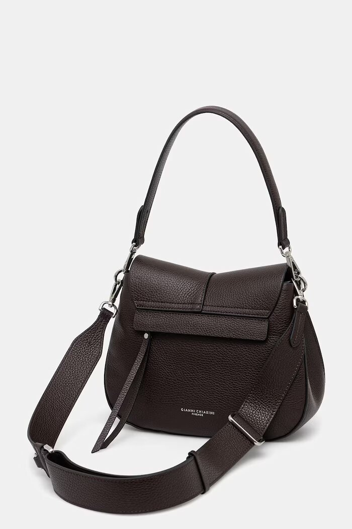 GIANNI CHIARINI чанта crossbody дамска от кожа HELENA ROUND кафява BS 9036/COMM GRN