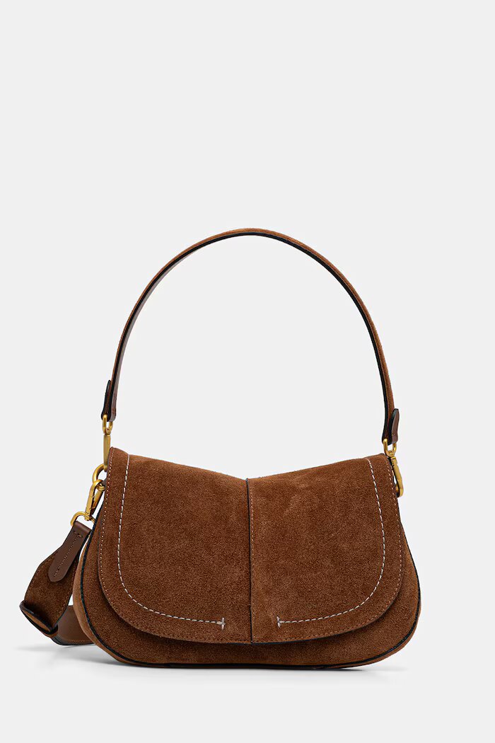 GIANNI CHIARINI чанта crossbody дамска от велур HELENA ROUND кафява BS 12618 CM-PL