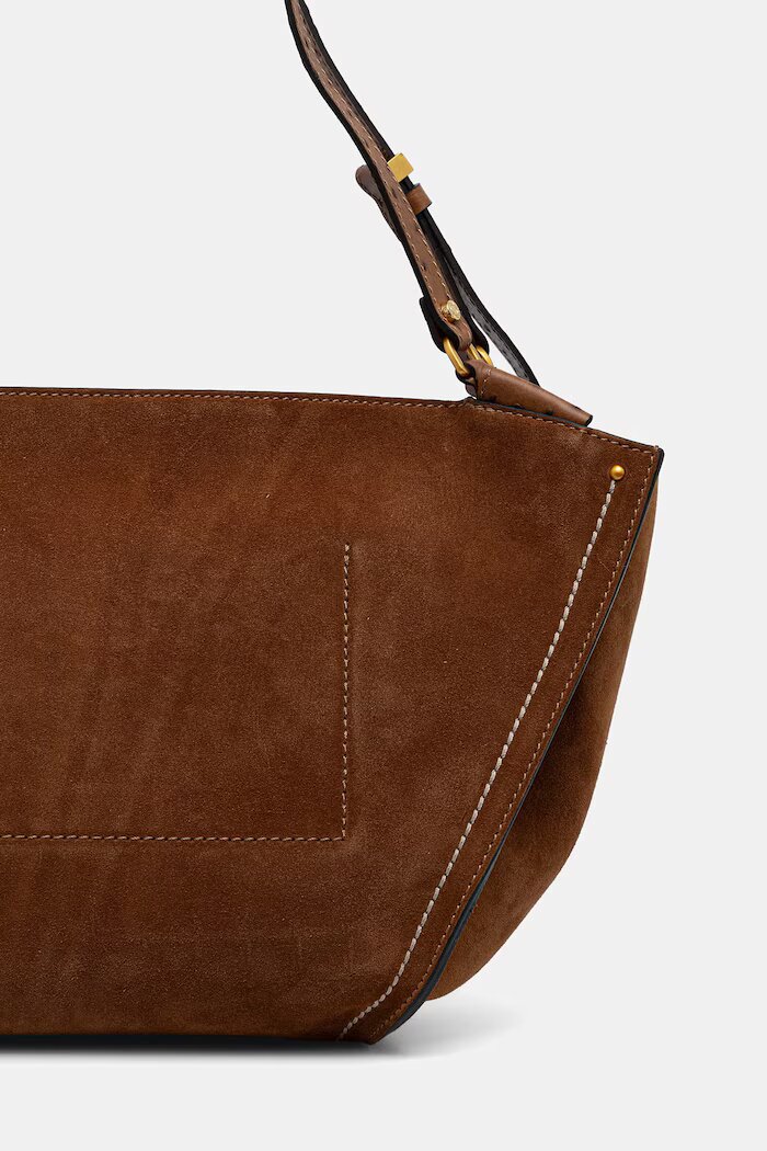GIANNI CHIARINI чанта tote дамска от велур BLOOM кафява BS 12727 CM-STEMU