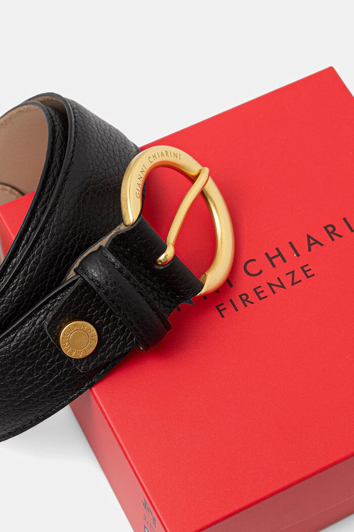 GIANNI CHIARINI колан дамски от кожа CINTURE DONNA GRAIN черен CN K00958 GRN
