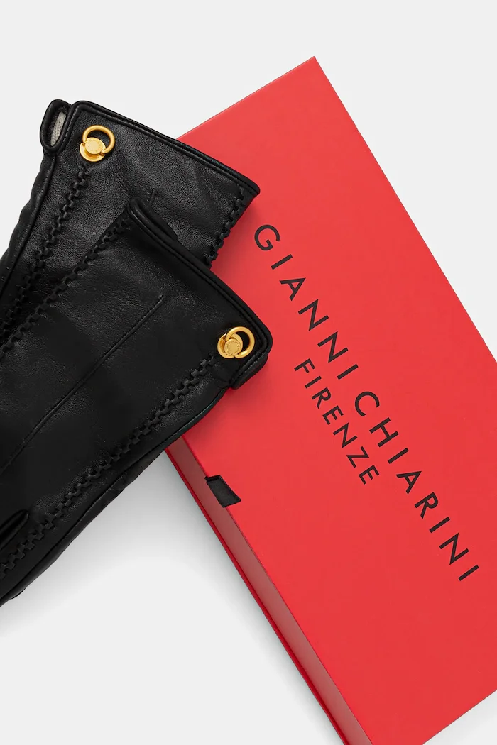 GIANNI CHIARINI ръкавици дамски от кожа черни GN.GL2022