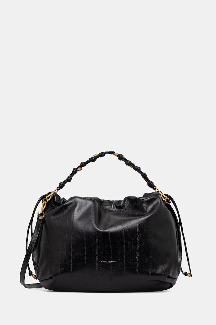 GIANNI CHIARINI шопинг чанта дамска от кожа MORGANA черна BS 12260 EEL
