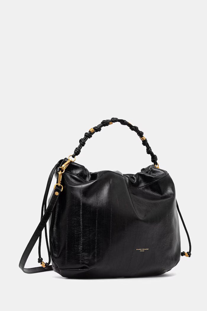 GIANNI CHIARINI шопинг чанта дамска от кожа MORGANA черна BS 12260 EEL