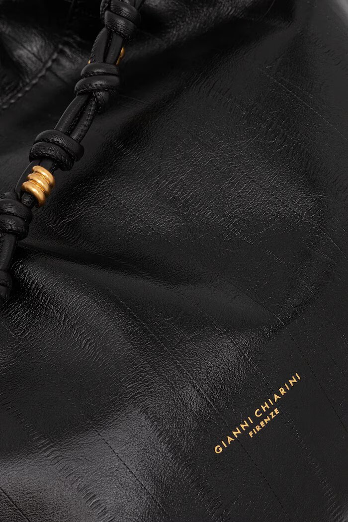 GIANNI CHIARINI шопинг чанта дамска от кожа MORGANA черна BS 12260 EEL