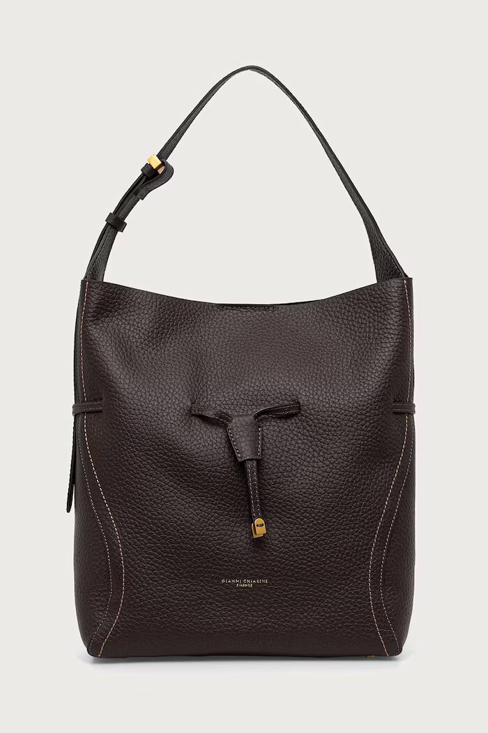GIANNI CHIARINI шопинг чанта дамска от кожа SIENNA кафява BS.11787.RNGDBL.T.U.
