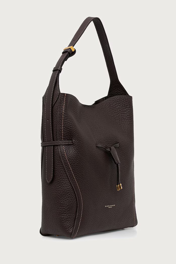GIANNI CHIARINI шопинг чанта дамска от кожа SIENNA кафява BS.11787.RNGDBL.T.U.