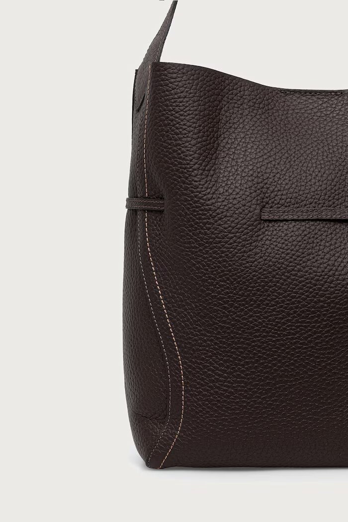 GIANNI CHIARINI шопинг чанта дамска от кожа SIENNA кафява BS.11787.RNGDBL.T.U.