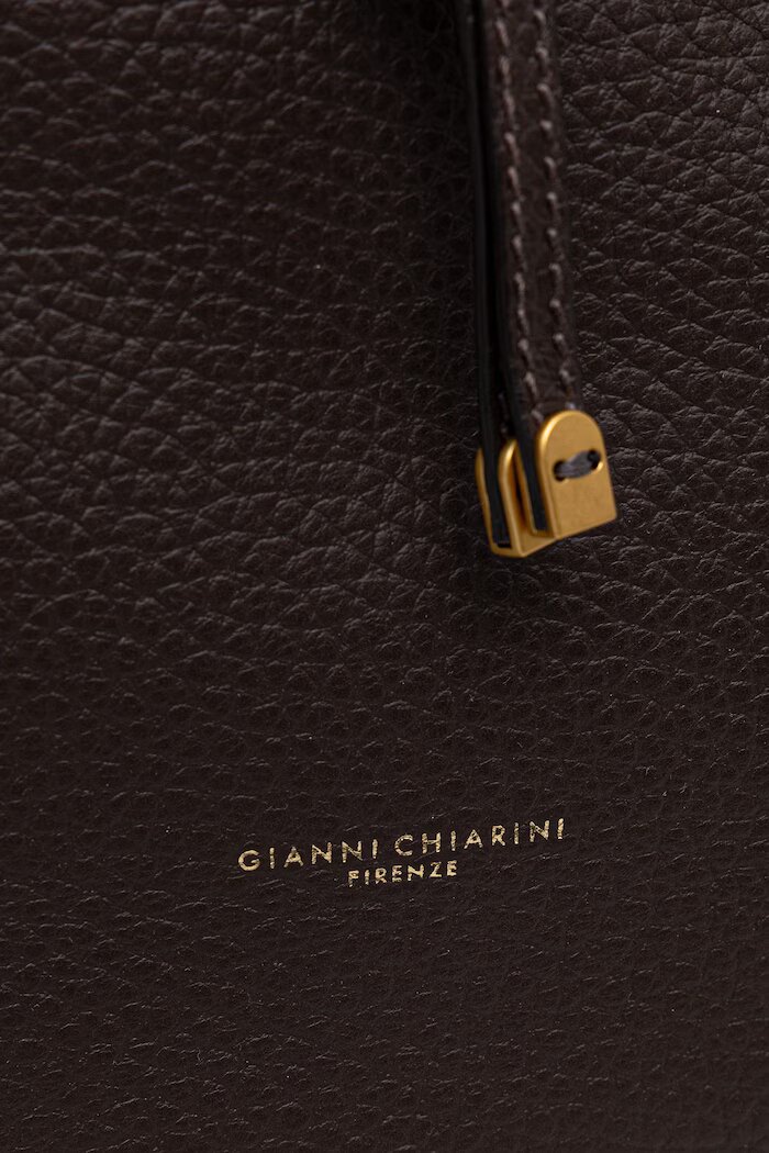 GIANNI CHIARINI шопинг чанта дамска от кожа SIENNA кафява BS.11787.RNGDBL.T.U.