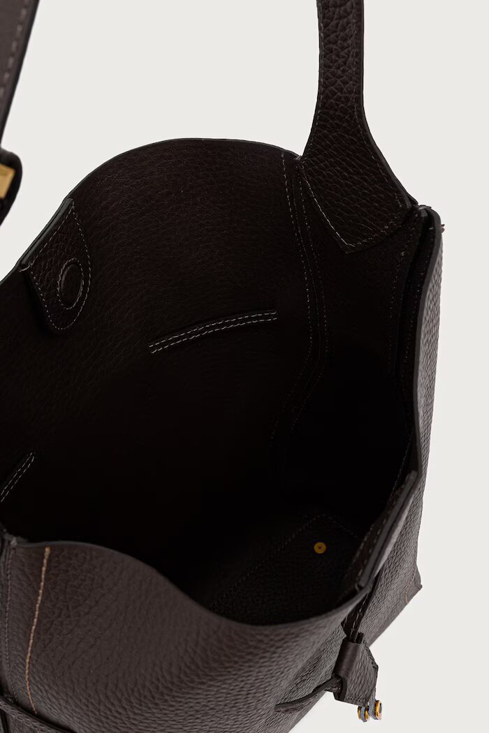 GIANNI CHIARINI шопинг чанта дамска от кожа SIENNA кафява BS.11787.RNGDBL.T.U.