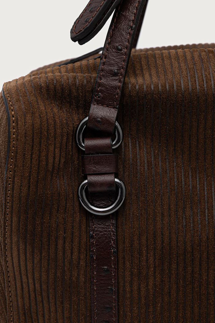 GIANNI CHIARINI шопинг чанта дамска от кожа TERRY кафява BS 12661 CMCNT